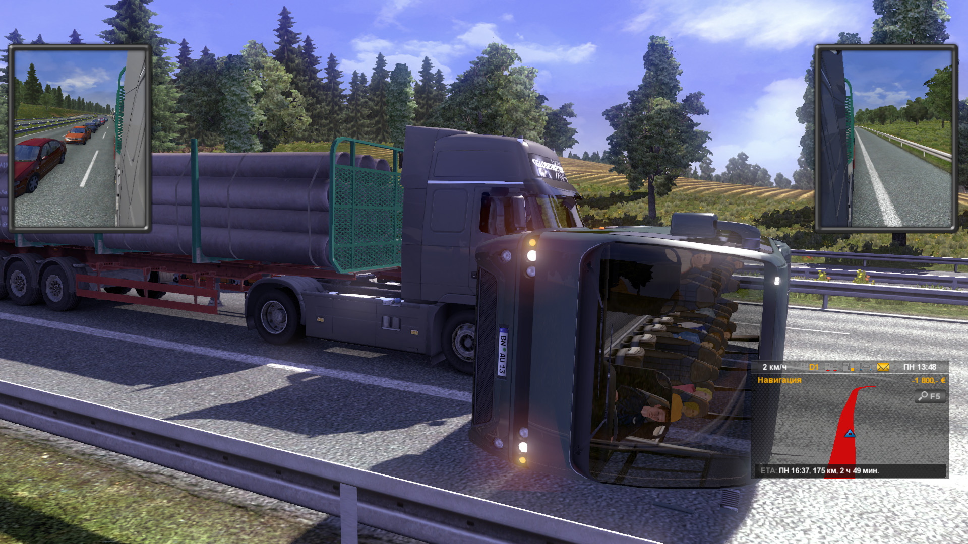 Скачать игру Euro Truck Simulator 2 v 1.37.2.0s + DLCs (2013) PC | RePack  от xatab через торрент на rutor